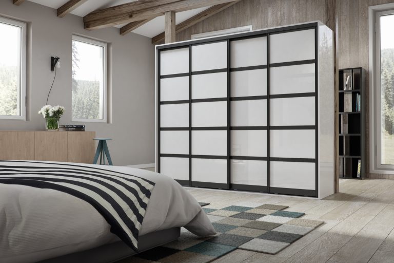 black and pure white sliding robes